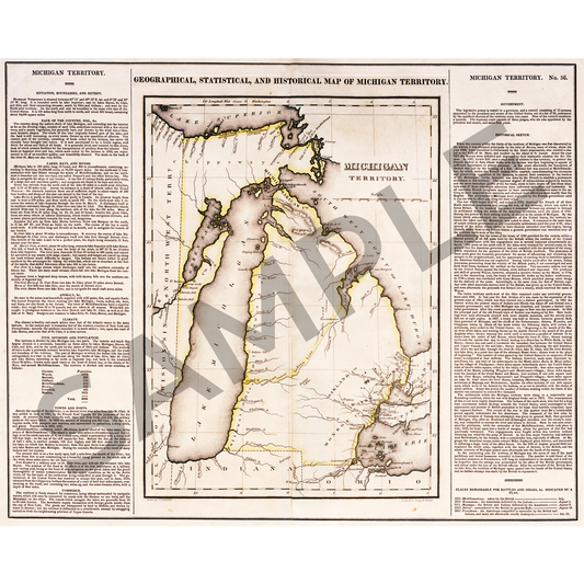 First Map of the State of Michigan (1822)