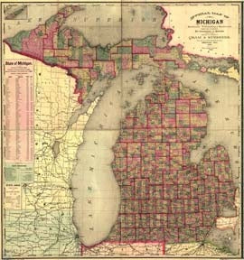 Historic Railroad Map of Michigan (1885)